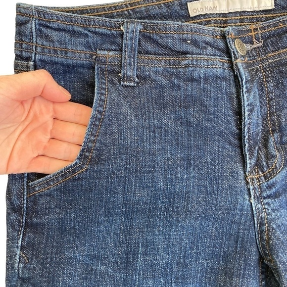 Old Navy Y2K Straight Leg Jeans Mid Rise Dark Wash Denim Side Pockets Size 4 - Picture 6 of 14